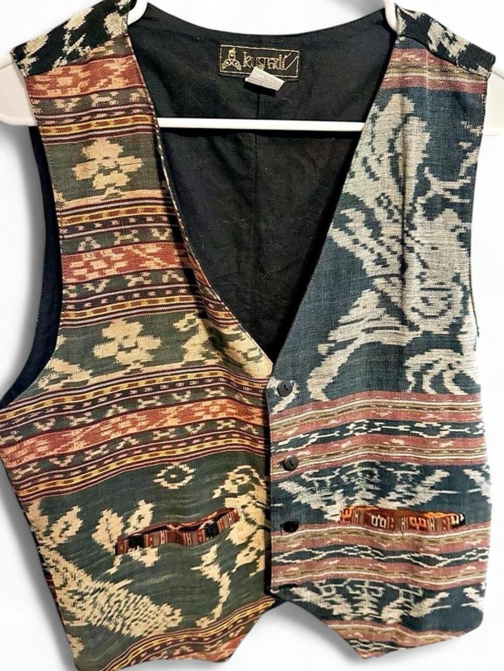 Vintage Asymmetrical Tapestry Vest
